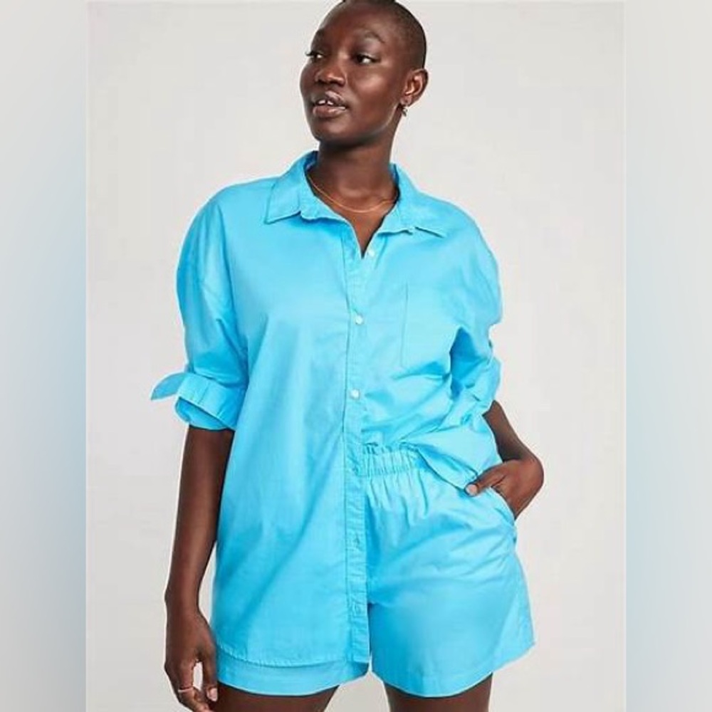 Old Navy Oversized Poplin Boyfriend Button Down NWT*** XXL